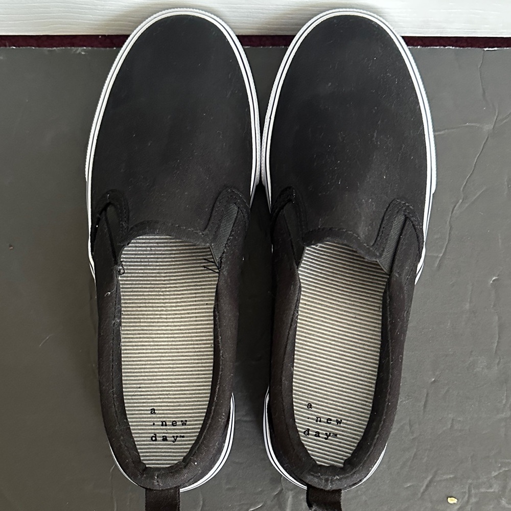 A New Day Black Loafers Slip-On Shoes